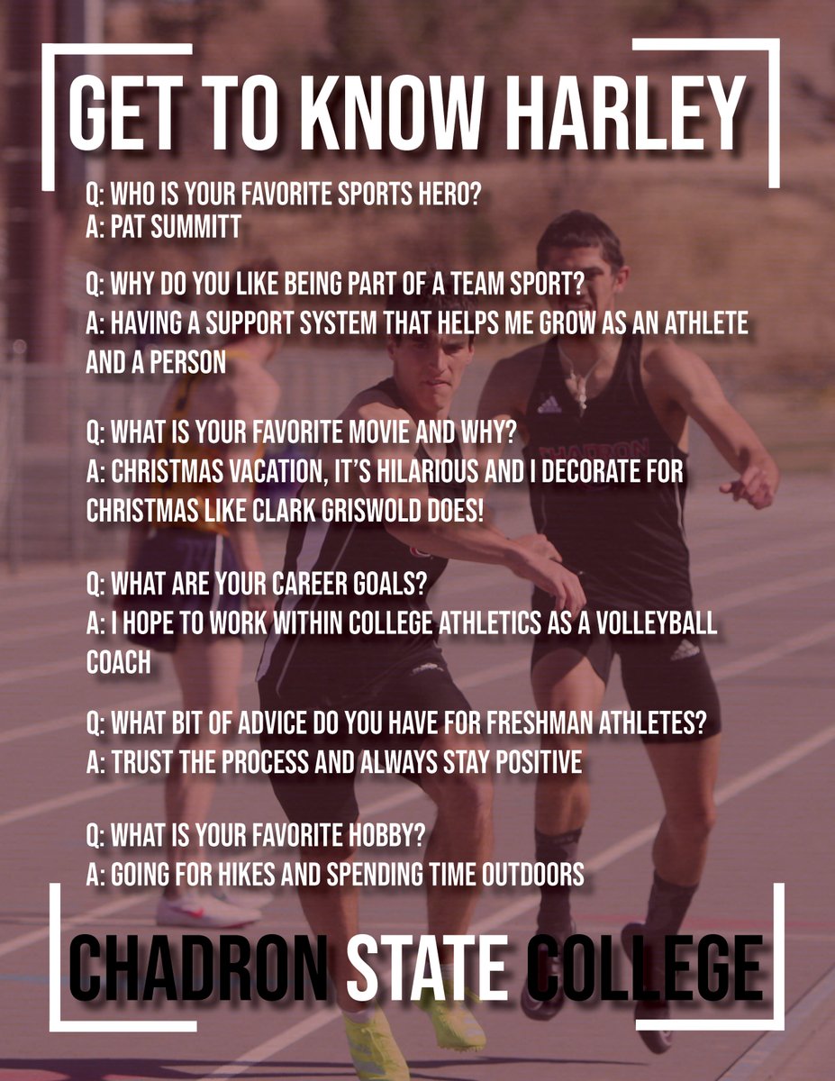 Our next Get To Know of 2020-21 is Harley Rhoades (@hrhoades15) of Douglas, WY <a href="/CSCEaglesXCTF/">Chadron State XC/T&F</a>