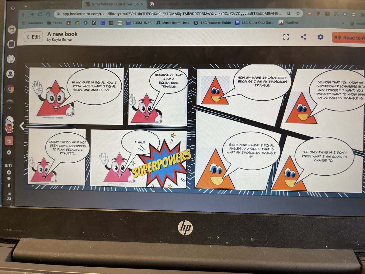 LMawhee's tweet photo. So impressed with the classifying triangles and quadrilaterals comics strips that our @spears5th students created! They are loving the @BookCreatorApp! https://t.co/hFlwZV7lkN