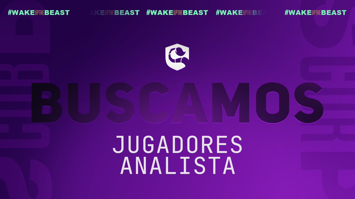 Reclutamiento 🦂

¿Te gustaría ser parte de nuestra familia?

Estamos en búsqueda de un par de jugadores y un analista para nuestras actuales y futuras competencias, con disponibilidad horaria y comprometidos.

Los interesados pueden escribirnos al MD.

#WakeUpTheBeast