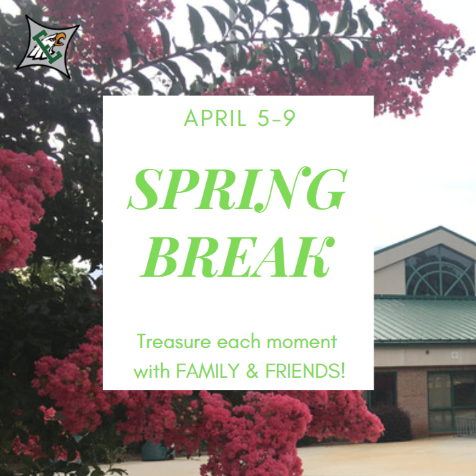 EHS_Eagles's tweet photo. Wishing everyone a restful, relaxing, and safe Spring Break!  #WeBleedGREEN #EastsideGraduatesEXCELLENCE https://t.co/lKDGRoaX2T