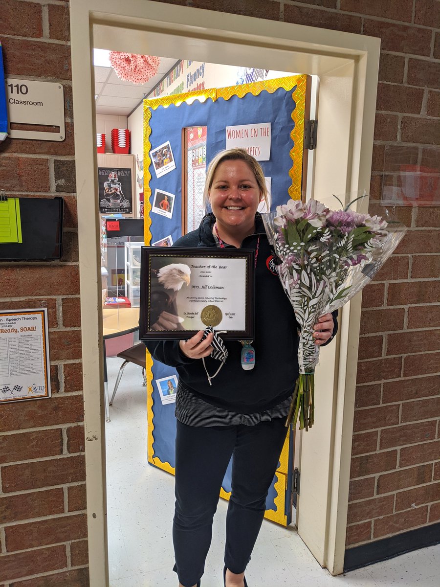 McCroreyListon's tweet photo. Congratulations Mrs. Jill Coleman! 2021-2022 Teacher of the Year @McCroreyListon #MLSTLIT https://t.co/HOyVf4hbbe