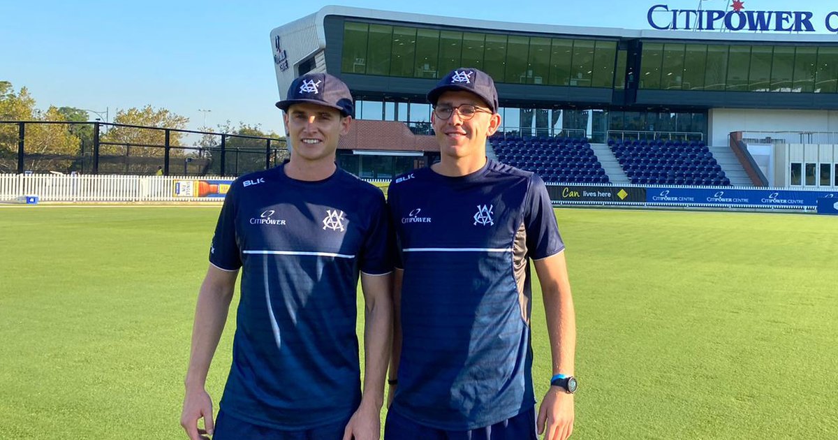 cricketcomau's tweet image. Todd Murphy and James Seymour and will make their #SheffieldShield debuts for Victoria today!