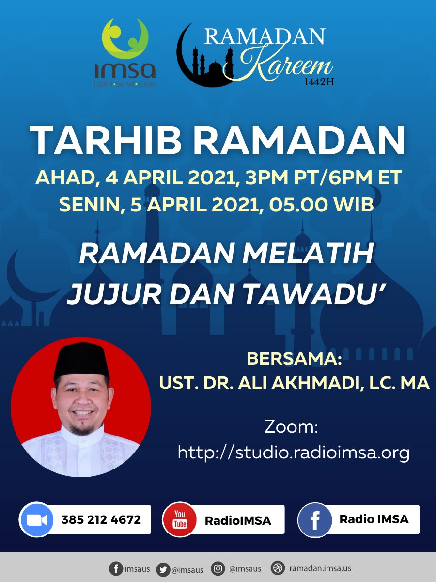 imsaus's tweet photo. Ramadan Program starting Sunday 4/4 6PM EST, Sleep Breathing Disorder in Children, MEET IMSIS Director Sr Novianti and IMSACare Dir Br Chaeri Achmad - Ramadan is less than 10 days away. Get prepared, visit https://t.co/eKciCQeFjD - https://t.co/OxYJTH9NE0 https://t.co/JrdrU7PPlF