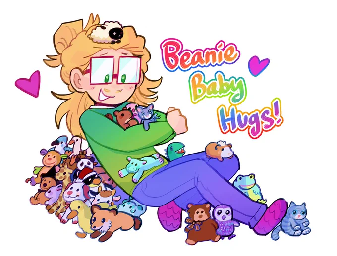 present mic and his hoard of beanie babies 