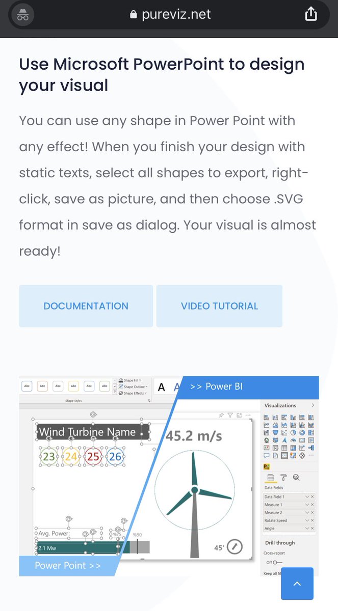 dataveld's tweet image. Here’s a potentially useful #PowerBI visual.
PureViz let’s you export an SVG based on something you design in POWERPOINT and use it in Power BI.
pureviz.net/infographic