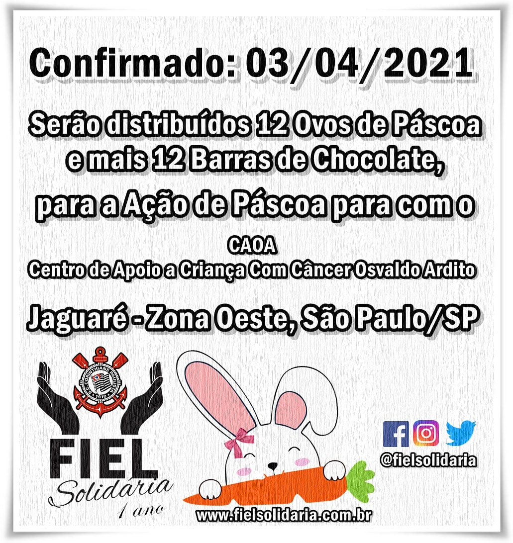 FielSolidaria's tweet photo. MAIS UMA AÇÃO CONFIRMADA NESTA PÁSCOA!!! 

Mais ações neste Sábado (03).
Graças as suas doações estamos ajudando quem mais necessita.🙏🏻🙏🏾⠀⠀⠀
Quer saber mais informações de como doar e ser um apoiador em nossas ações?Siga todas informações nas nossas https://t.co/j4zzqVZcoL