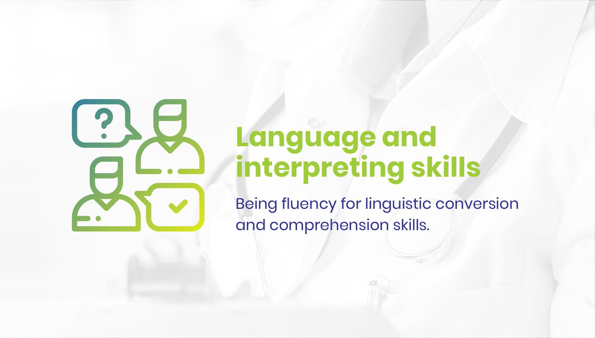 When it comes to #MedicalInterpretation, precison is essential. 
Here are 3 #skills every medical #interpreter should have, take a look! 

#healthcare #certifiedTranslations #medical #Translation #Interpretation #Localization #Interpreter #Translator #Language #TranslationService