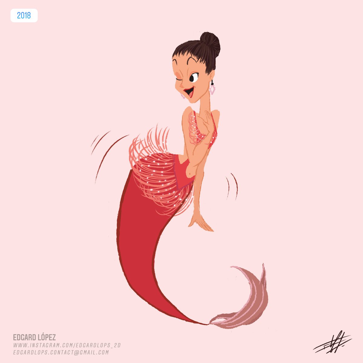 EdgardLops's tweet photo. My old entry for Mermay 2018 remastered. Is just a mermaid dancing salsa lol
#illustrations #pinup #girl #mermay2018 #mermaid #dance #illustration #dancing #colorpallet #art #arte #ilustracion #color #creative #colorful #photoshop #2d #cartoon #peru #lima #girls https://t.co/NAtRkYON5j