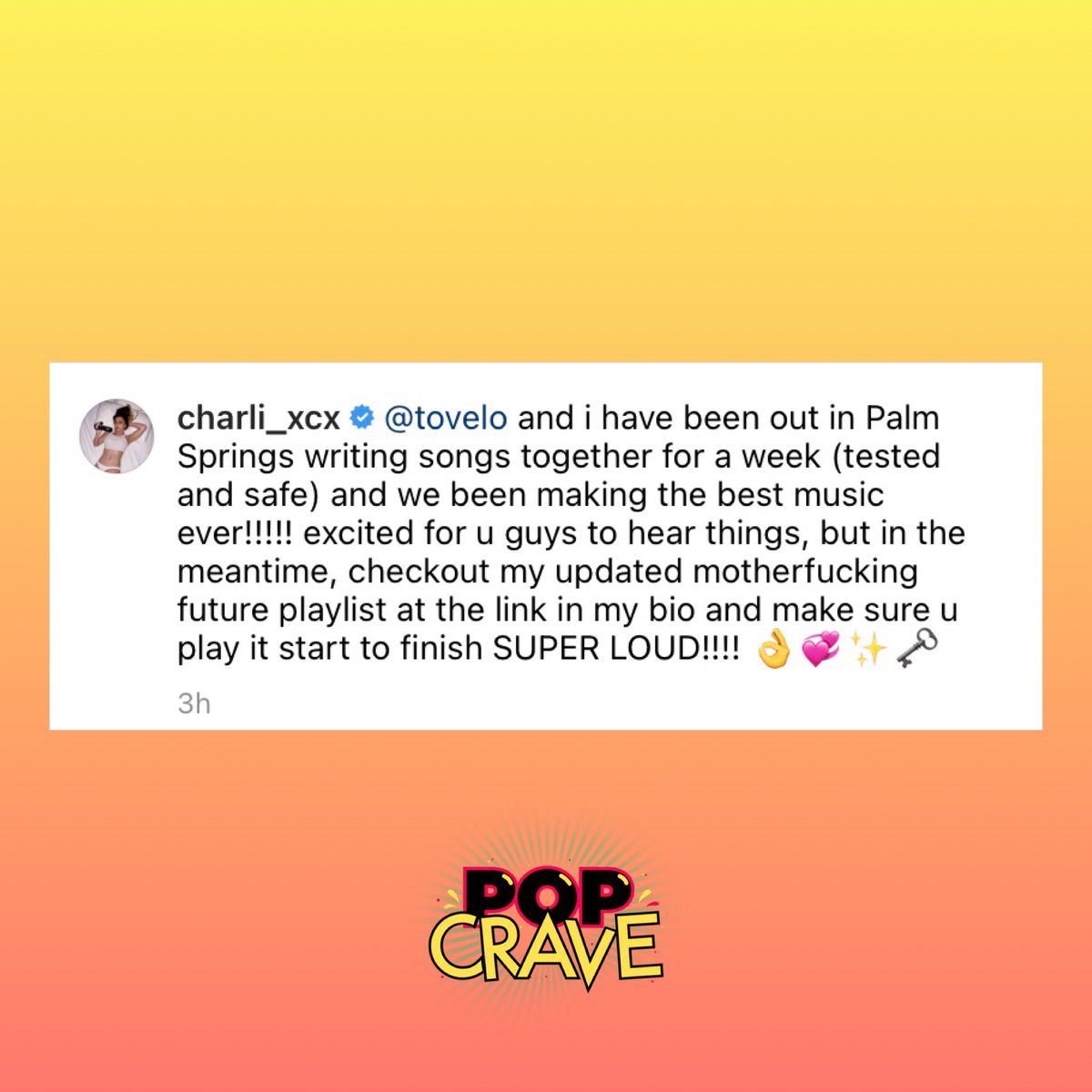 Charli XCX and Tove Lo are writing songs together in Palm Springs. 🌴