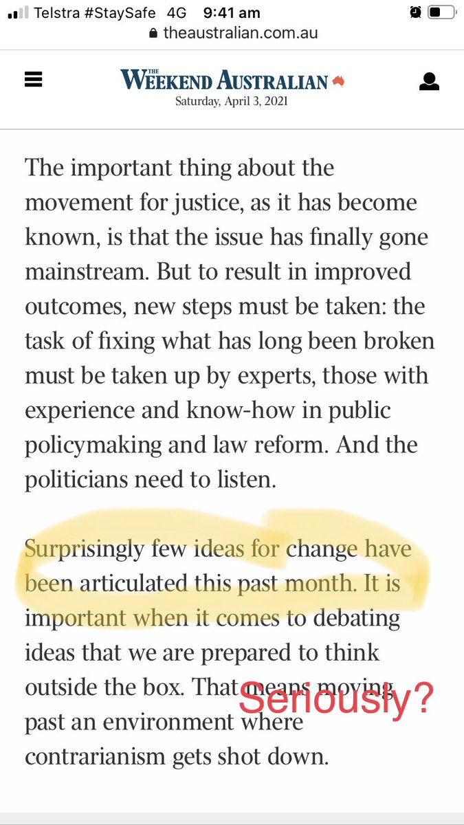 So many men in the papers today telling us ladies we’re wrong, to calm down, that this will blow over or that we need solutions not hysteria. Hey guys, if you think women have not been offering solutions for decades - you’re not listening. Work harder