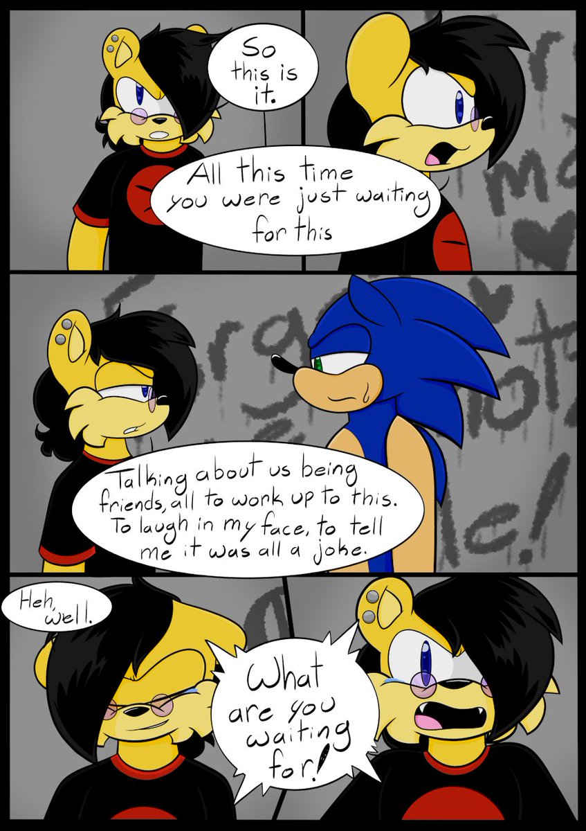 MomosVee's tweet photo. Ash and Sonic became friends after Mina broke up with Ash, finally getting to know one another Sonic starting gaining feelings for Ash and to figure out how deep they were, he took a risk he's use to but not Ash.

#sonash https://t.co/Ym61CZPJf8