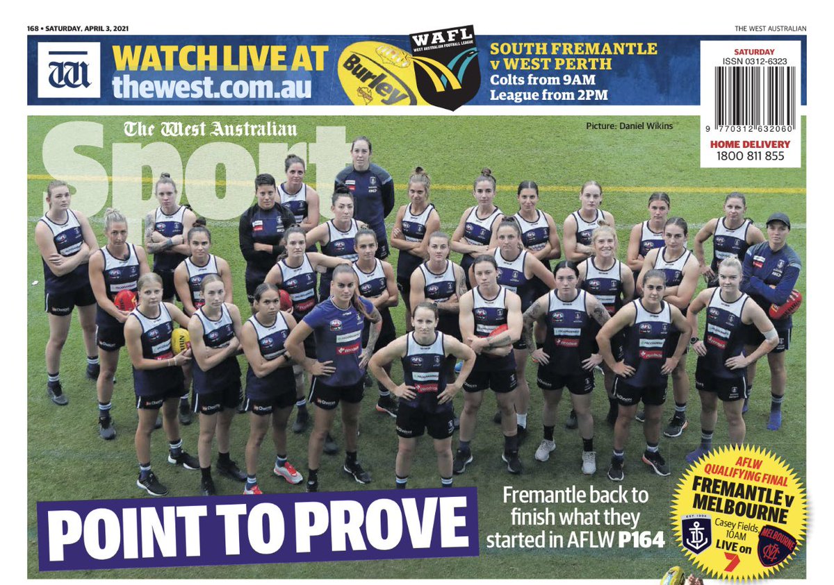 freodockersAFLW's tweet photo. Nice read in todayβs @westaustralian π #FreoFinalsFever #foreverfreo https://t.co/MYRUmrvA8o