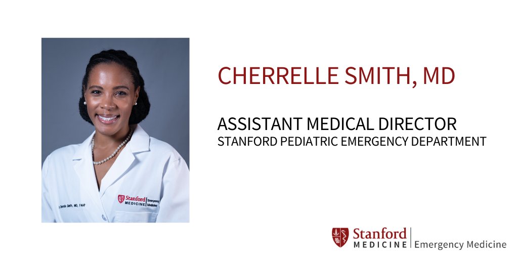 StanfordEM (@stanfordemed) on Twitter photo So pleased to announce that Dr. Cherrelle Smith will be the new assistant medical director for the Stanford Pediatric ED!
Dr. Smith is a <a href="/MeharryMedical/">Meharry Medical College</a> alum and completed residency and her #PEM fellowship at <a href="/UNC_SOM/">UNC School of Medicine</a>. Congratulations!
<a href="/californiaacep/">California ACEP</a> <a href="/AmerAcadPeds/">American Academy of Pediatrics</a> So pleased to announce that Dr. Cherrelle Smith will be the new assistant medical director for the Stanford Pediatric ED!
Dr. Smith is a <a href="/MeharryMedical/">Meharry Medical College</a> alum and completed residency and her #PEM fellowship at <a href="/UNC_SOM/">UNC School of Medicine</a>. Congratulations!
<a href="/californiaacep/">California ACEP</a> <a href="/AmerAcadPeds/">American Academy of Pediatrics</a>