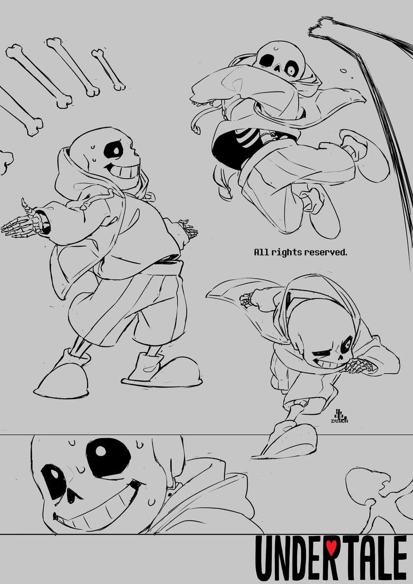 undertale サンズ 下絵 線画