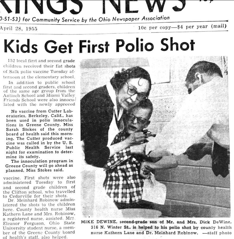 Tyler Buchanan Check This Out The Yellow Spring News Ysnews Shared On Facebook This Archive Photo Of Govmikedewine Getting The Polio Vaccine In April 1955 And Here He Is Tyler Buchanan Check This Out The Yellow Spring News Ysnews Shared On Facebook This Archive Photo Of Govmikedewine Getting The Polio Vaccine In April 1955 And Here He Is