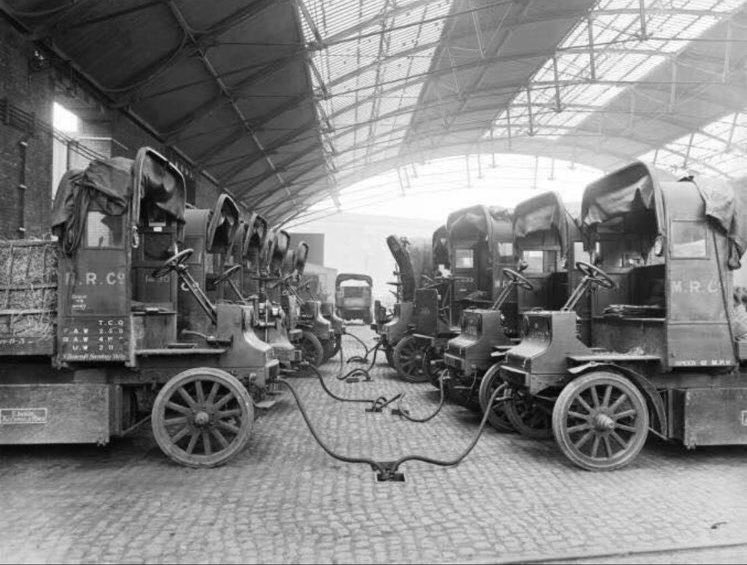 ValaAfshar's tweet image. Electric cars being charged in 1900s