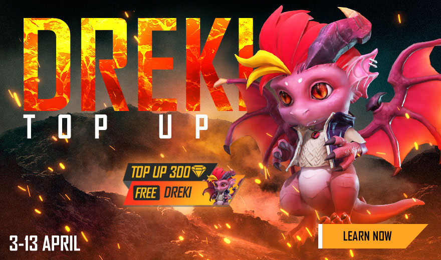 IndiaFreeFire's tweet photo. The cute baby dragon is finally here! 🐲 Get Dreki from our latest top-up event and let him burn down the battlefield!

Top up 300 diamonds and own the new pet now. The Dreki Top-Up Event ends on 13 April 2021. ⏳

#FreeFire #IndiaKaBattleRoyale #Booyah https://t.co/6ZPvmcaRxE