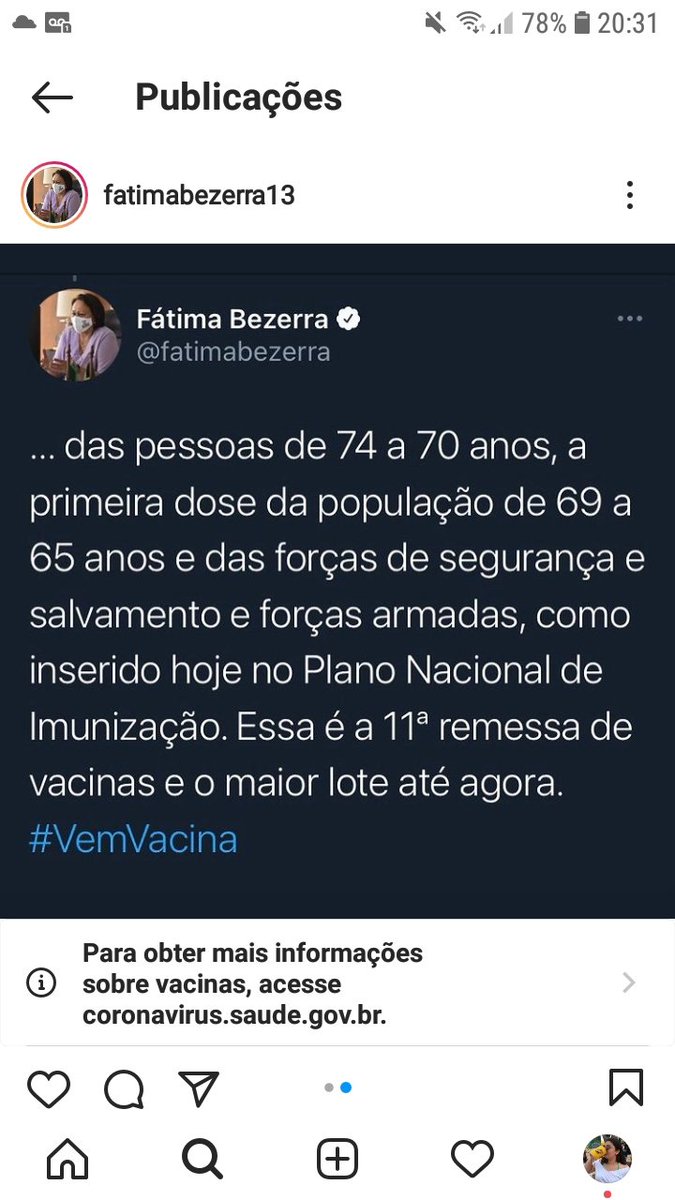 MarciaGesiane's tweet photo. @tonyfernandes77 @GovernodoRN Só falta a vacina chegar aqui. https://t.co/rJyp1ghT3W