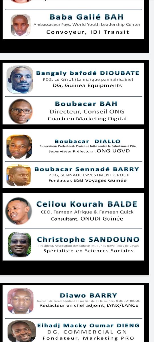 bsbvoyages's tweet photo. Un honneur pour le PDG de SIG et fondateur de @bsbvoyages d'avoir été sur la liste des 100 jeunes leaders qui fond bouger notre cher la Guinée merci à l'équipe de ClubLABO International officiel  et c'est la Guinée qui gagne ! 🙏🇬🇳👇 #ClubLABO #elmafa #Guinée #sennadeinvestmentg https://t.co/0wOuQmj9kJ