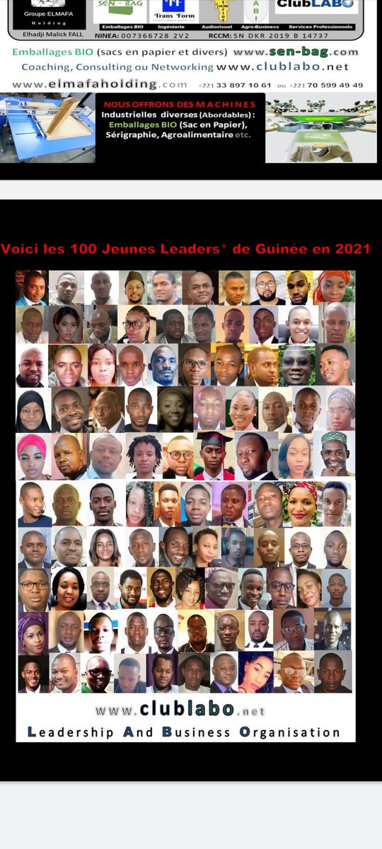 bsbvoyages's tweet photo. Un honneur pour le PDG de SIG et fondateur de @bsbvoyages d'avoir été sur la liste des 100 jeunes leaders qui fond bouger notre cher la Guinée merci à l'équipe de ClubLABO International officiel  et c'est la Guinée qui gagne ! 🙏🇬🇳👇 #ClubLABO #elmafa #Guinée #sennadeinvestmentg https://t.co/0wOuQmj9kJ