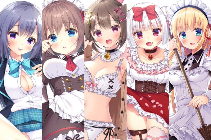 Twitterのヘッダー、違和感あったので前みたいに過去の絵の寄せ集めにしてみた!これが全体図✨ 