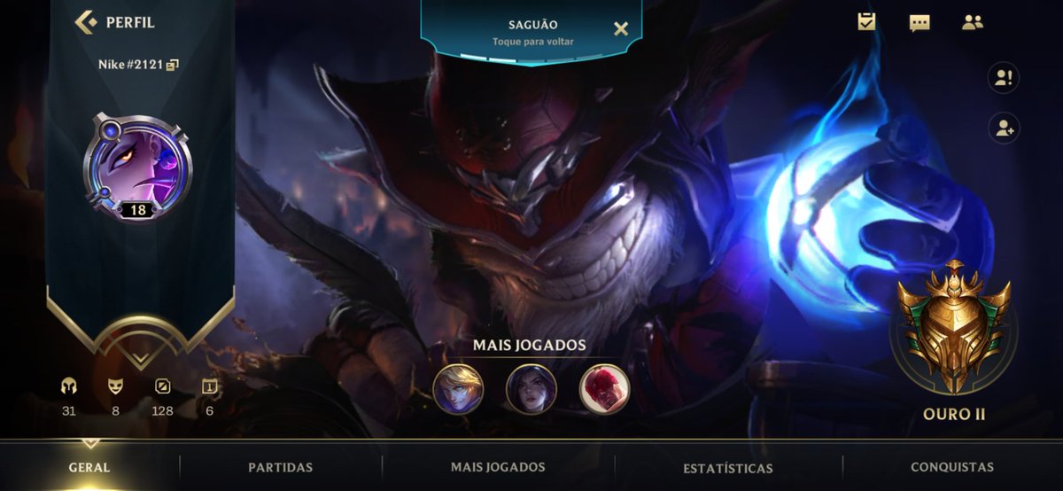 Bom... não gosto de expor ninguém, mas esse cara aqui merece, a partida toda foi racista comigo e meu time, gostaria que a Riot tomasse alguma providência sobre o assunto.

<a href="/TweetsDoBad/">Tomás "Bad" Macul</a> <a href="/WildRiftBR/">League of Legends: Wild Rift</a>