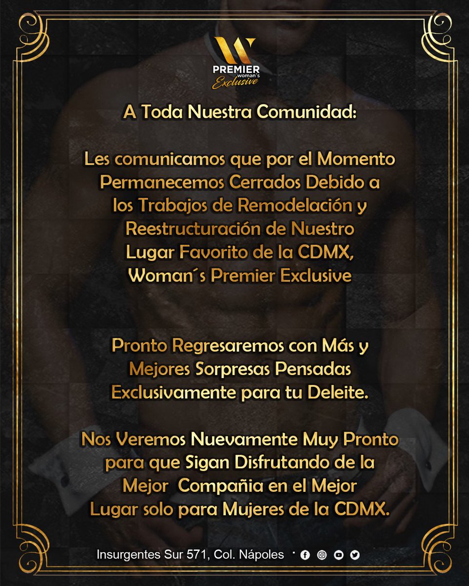 WomanPremier's tweet photo. ❤️ ❤️ Al igual que tu Nosotros También te Extrañamos Mucho pero es Momento de Reinventarnos ❤️ ❤️
Pronto Regresaremos con Más y Mejores Sorpresas Pensadas Exclusivamente para tu Deleite. 

 #womanspremierexclusive   #womansclub #promociones #primavera2021 https://t.co/bpHeu3UafM