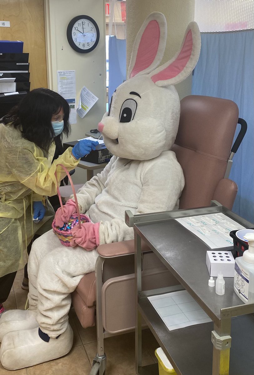 IFPS900's tweet photo. After a quick stop at the South Centennial Manor in Iroquois Falls, for an Easter Egg Hunt with the residents, we are happy to report to our families that the Easter Bunny’s COVID-19 test result came back negative! Happy Easter IFPS families! https://t.co/GHdDZAvxaH