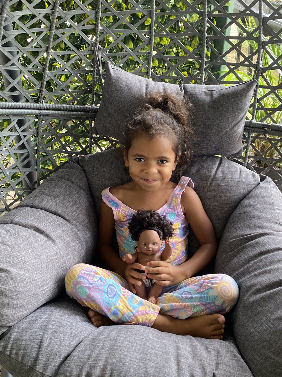DebKilroy's tweet photo. Dreamtime Aroha ⬛️🟨🟥

Have you ordered your gorgeous little doll? #blakbusinesses  #Poipi #grannies 💜💜 https://t.co/LMtKH98agn