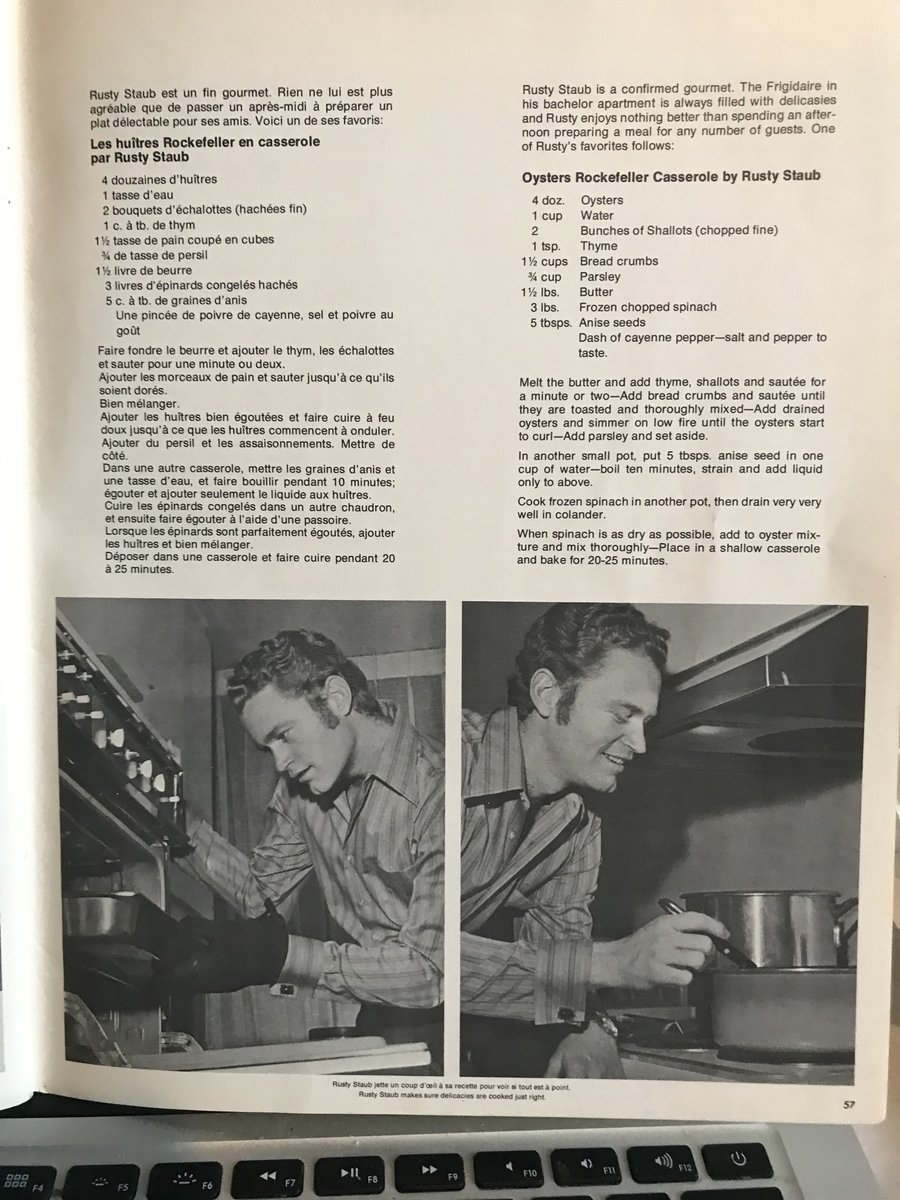 Rusty Staub's recipe for Oysters Rockefeller Casserole from Expos 1971 Yearbook