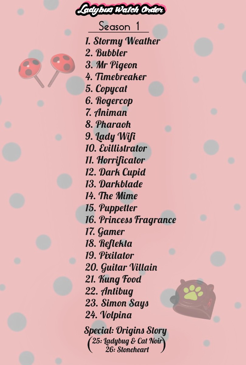 Miraculous Ladybug Watch Order on Twitter: "Here are the three seasons ...