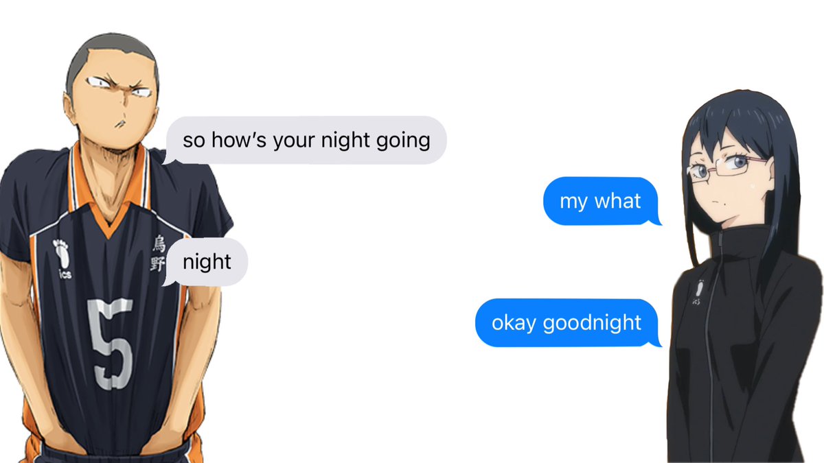 haikyuu characters as text chats, a thread