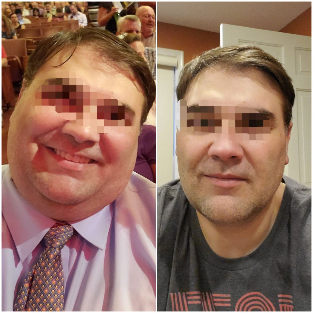 390to240's tweet photo. April 2 = 302. Exactly 20 months and 88 lbs apart on #facetofacefriday  #weightlossjourney #DDPYoga https://t.co/0Rm2fRj9S8