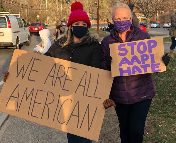 So glad to see some of our members stand up against violence and hate towards the AAPI community today in Hanson. Keep using your voice for good!