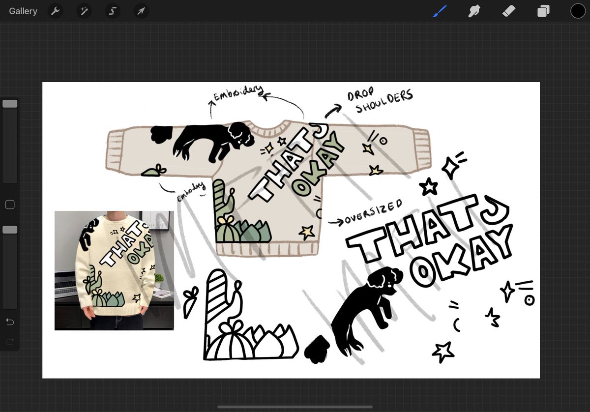 laying out the pattern design and the sweater will look more like this :] 