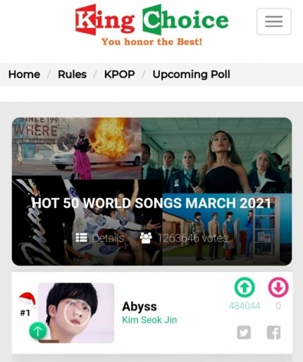 KingSeokjinBr's tweet photo. #JinArtigo

A canção solo de #JIN, 'Abyss' ficou em #1 da Hot 50 World Song da King Choice em março de 2021

#Abyss3rdWin

Curta, recomende, compartilhe
🔗https://t.co/pctBSkVRag
🔗https://t.co/nC1s2UKqhq
🔗https://t.co/CVUctrWrtO

cr: seokjinyeogiiya

#방탄소년단진 #진 @BTS_twt https://t.co/fcXJUxYrqU