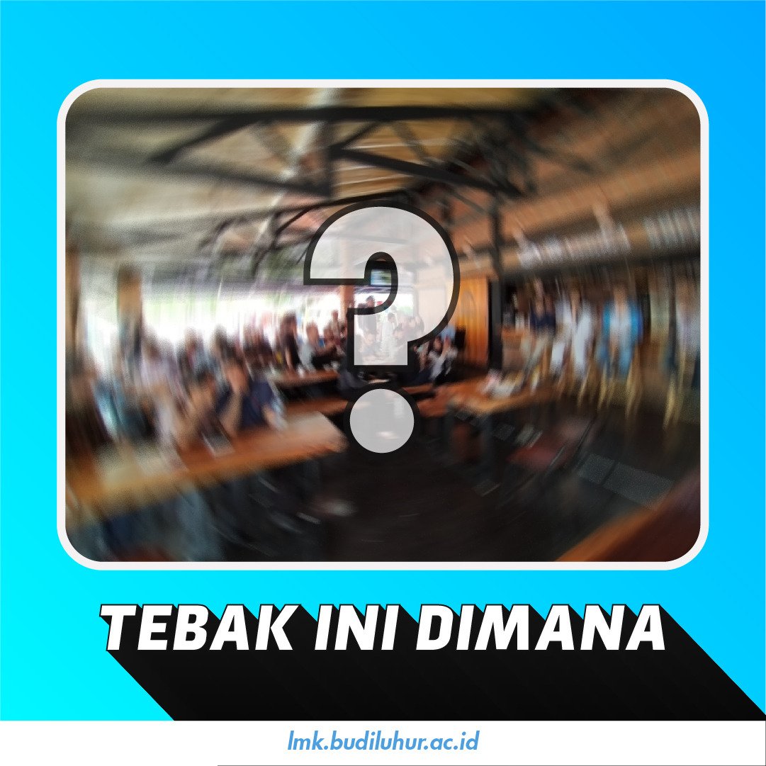 Hallo sobat LMK, happy weekend!!
Mimin ajak main tebak tempat yuuk!!
Mimin kasih clue ya...
Tempat ini terdapat di taman ide kampus kita, biasanya dijadikan tempat nongkrong maupun ngerjain tugas oleh sebagian mahasiswa budi luhur. Hayo siapa bisa nebak tempat apakah ini?