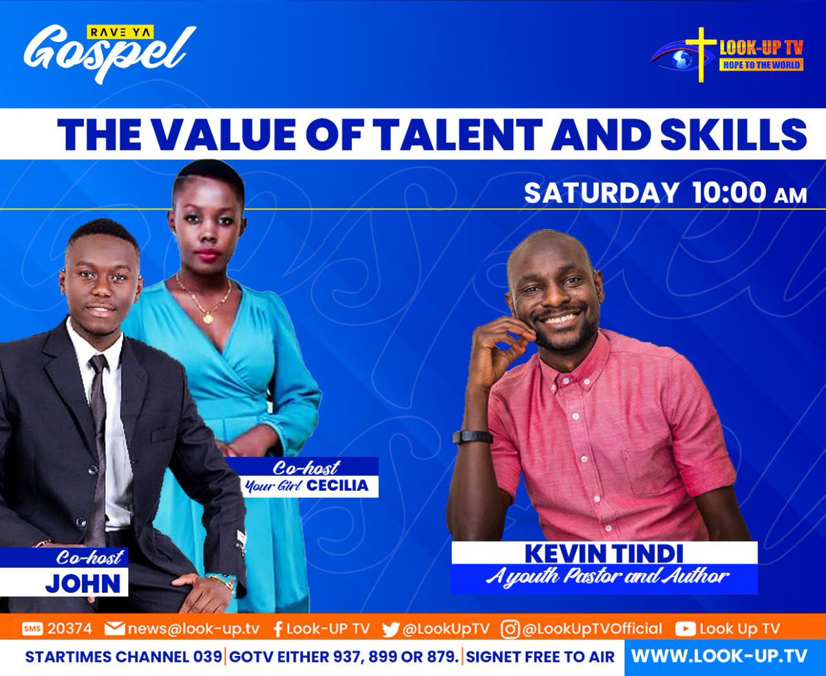 Do you have a talent? Has your talent and skills contributed to your growth in life? Be part of our today’s discussion on #RaveYaGospel by sending us an SMS on 20374.

<a href="/lookuptv/">LOOK UP TV</a> @MatavaJonny <a href="/RAnangwe/">CECILIA LUBANGA</a> <a href="/pizzahmwitu/">Pizzahmwitu</a> <a href="/deejaynarmsha/">Deejay Narmsha</a>