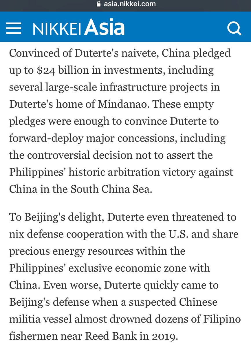 Say  #DutertePalpak and  #DuterteTraydor so we can believe this is not some April Fool’s joke.  As long as that traitor is there, there is no moving forward. He said he will shelve the arbitration ruling for $24billion ‘pledges.’ #WestPhilippineSea  https://twitter.com/nikkeiasia/status/1376462130740924417?s=21  https://twitter.com/del_lorenzana/status/1378211290066251778