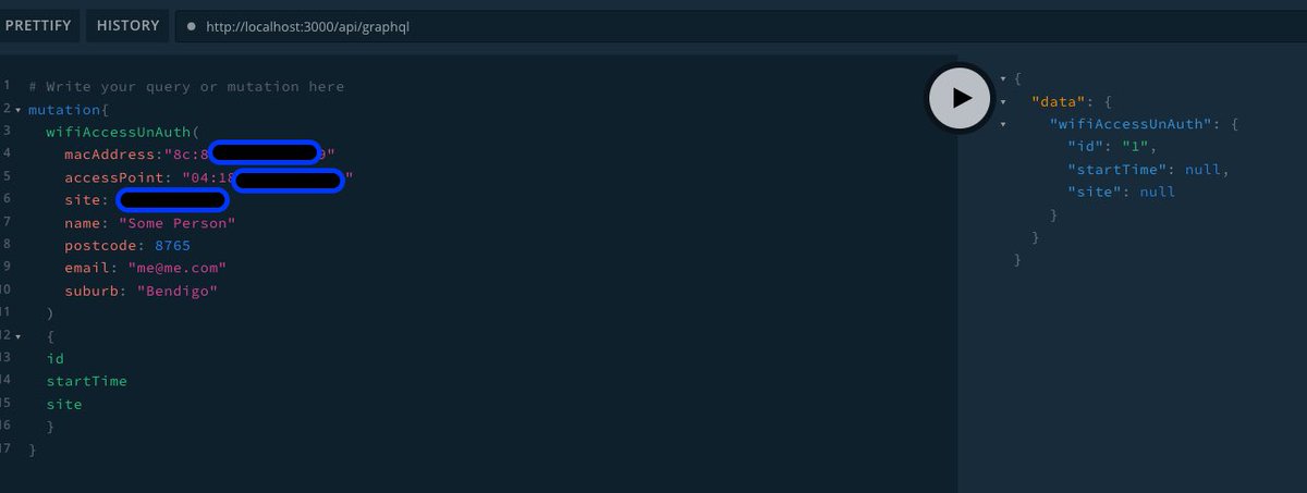 OpenSaasAU's tweet image. Gotta love that moment when your custom #graphql mutation comes back without errors. Working on a #unifi wifi portal with a @KeystoneJS backend, have been inspired by @wesbos #advancedReact. Now for the front end 😃.