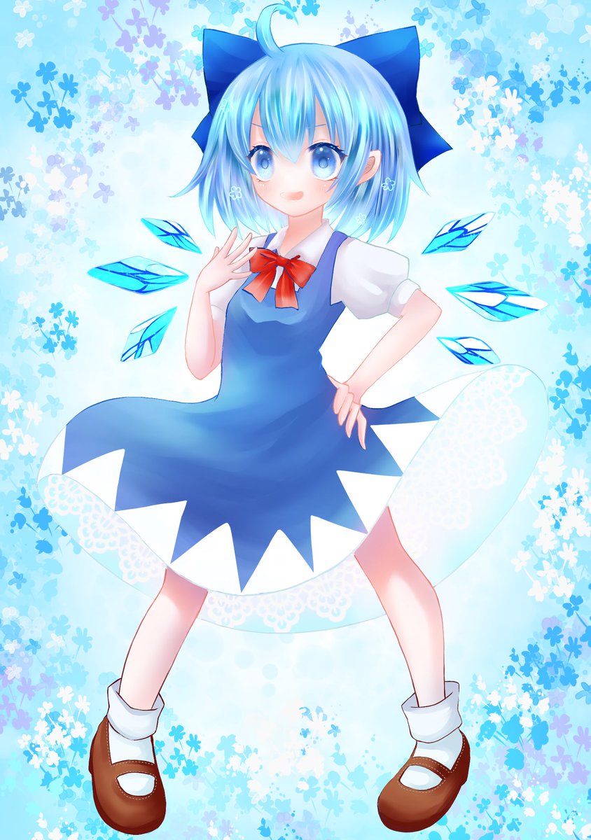 この前描いたチルノちゃん いろいろ効果や仕上げを弄って 見ました デジタル使いこ 結希 花 Yuuki Hana のイラスト