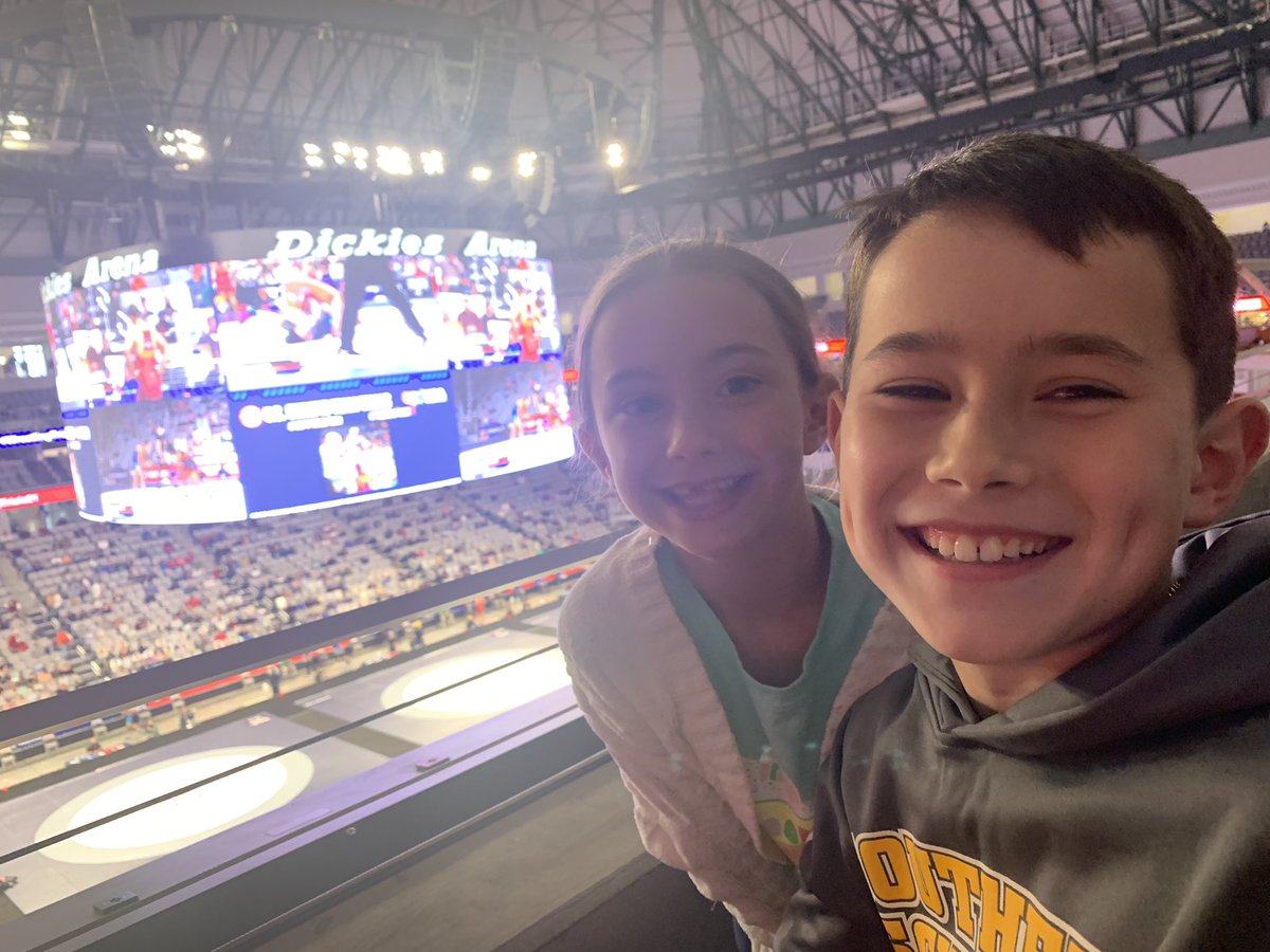 katiepyles's tweet photo. Celebrating turning 8 at #wrestlingtrials21! #liveatdickiesarena https://t.co/Z2LvmIMigr