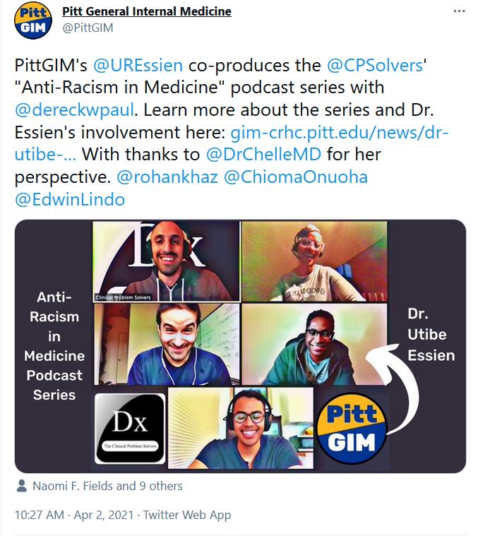 UMichigan Surgery: "Using Critical Race Approaches in Endometrial Cancer Equity Research" and Pitt General Internal Medicine: "Anti-Racism in Medicine" podcast series promotion