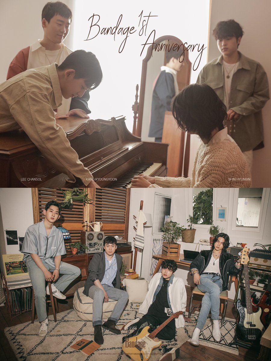 band_bandage's tweet photo. [🎉]

❤Bandage 1st Anniversary❤
어느덧 밴디지가 데뷔 1주년을 맞이하였습니다🥳
팬 여러분께 감사한 마음 잊지 않고 앞으로도 좋은 음악 들려드릴 수 있도록 노력하는 밴디지가 되겠습니다 언제나 감사드립니다🙏❣

#Bandage #밴디지
#이찬솔 #강경윤 #신현빈 #임형빈 https://t.co/oSRRe3C4hf