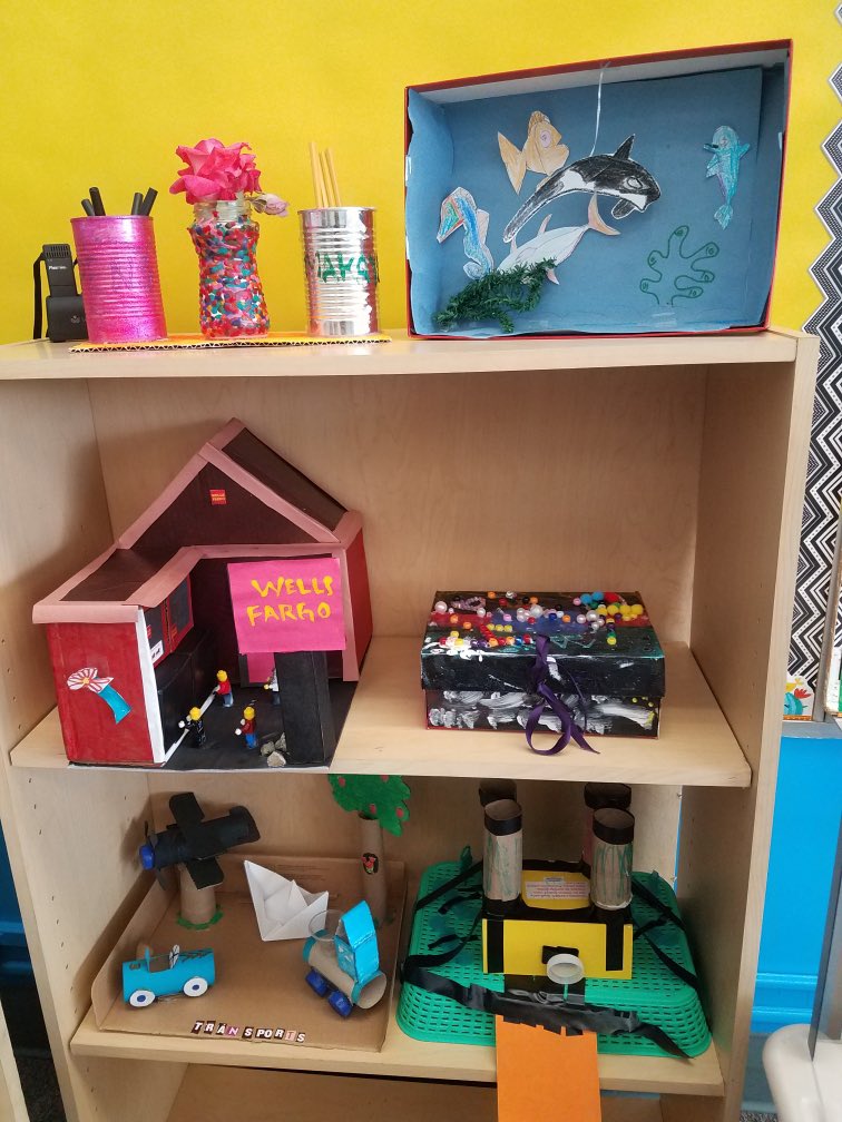 We are amazed by our 1st graders creativity with their repurposing projects. #frybergerwsd #environmentalscience