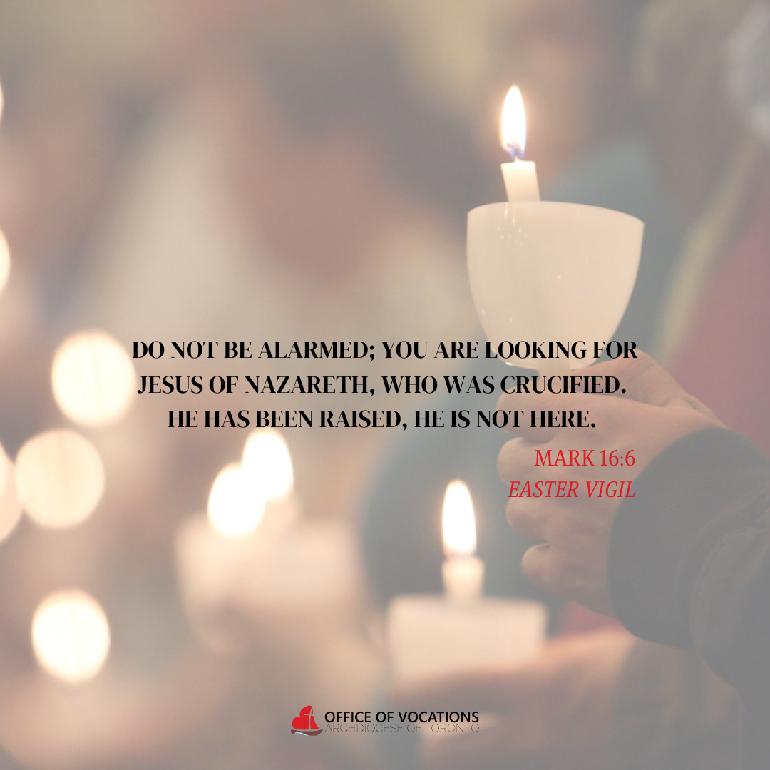 vocationsTO's tweet photo. But go, tell his disciples and Peter that he is going ahead of you to Galilee; there you will see him, just as he told you. - Mark 16:7
#vocationsTO #archtoronto https://t.co/PDigk3amsF