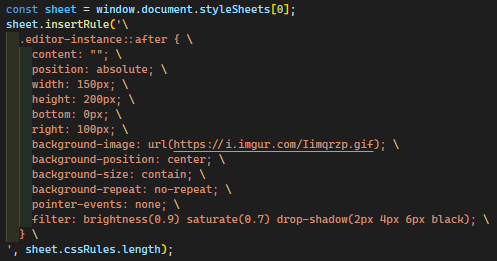 1. Open VS Code
2. Open Dev Tools (Ctrl+Shift+P &gt; Developer:Toggle Developer Tools)
3. Add code below