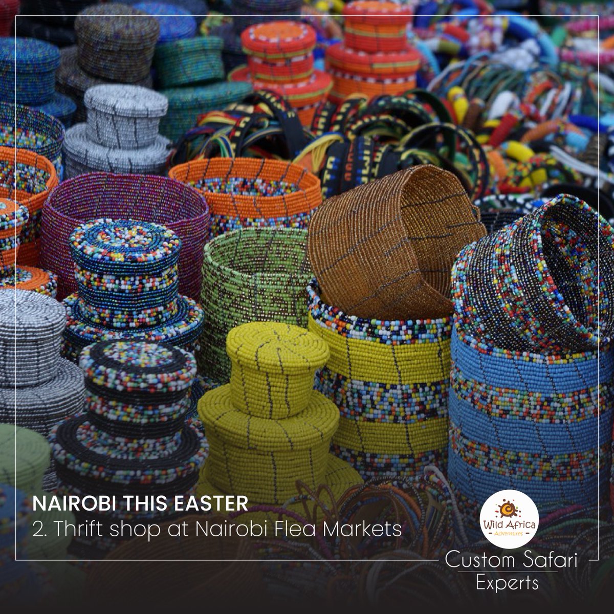 WAATours's tweet photo. Visit Nairobi’s flea markets and find something special for you or your loved ones this easter. There are also flea markets that sell jewelry and décor items like the Maasai Market.

#easter #eastereggs #easterholidays #easterbunny https://t.co/uJhWS5XiEC
