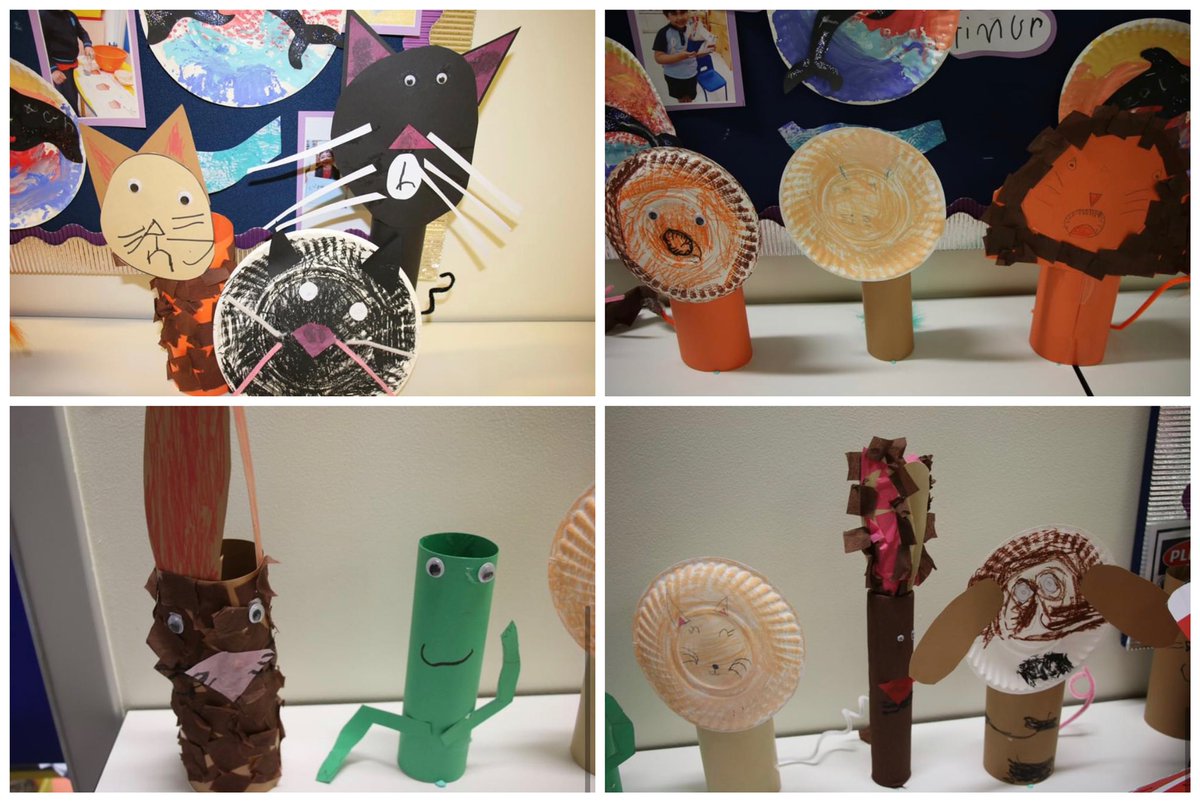 GEMSFPS's tweet image. For 'Rhyming Week' our FS2 students were busy being creative with rhyming hats. They also made different animals that rhymed with each other, out of paper plated and toilet roll tubes. Fantastic rhyming!! 

#rhymetime #catinthehat #allthingscreative #GEMSEducation