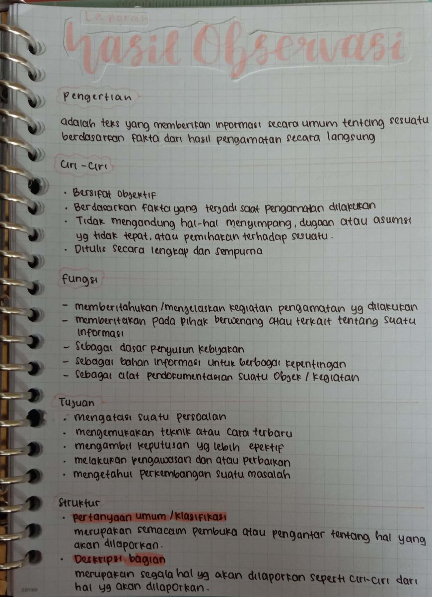 Y0URNURA's tweet image. Teks Laporan Hasil Observasi
note: catatan kelas 10/X